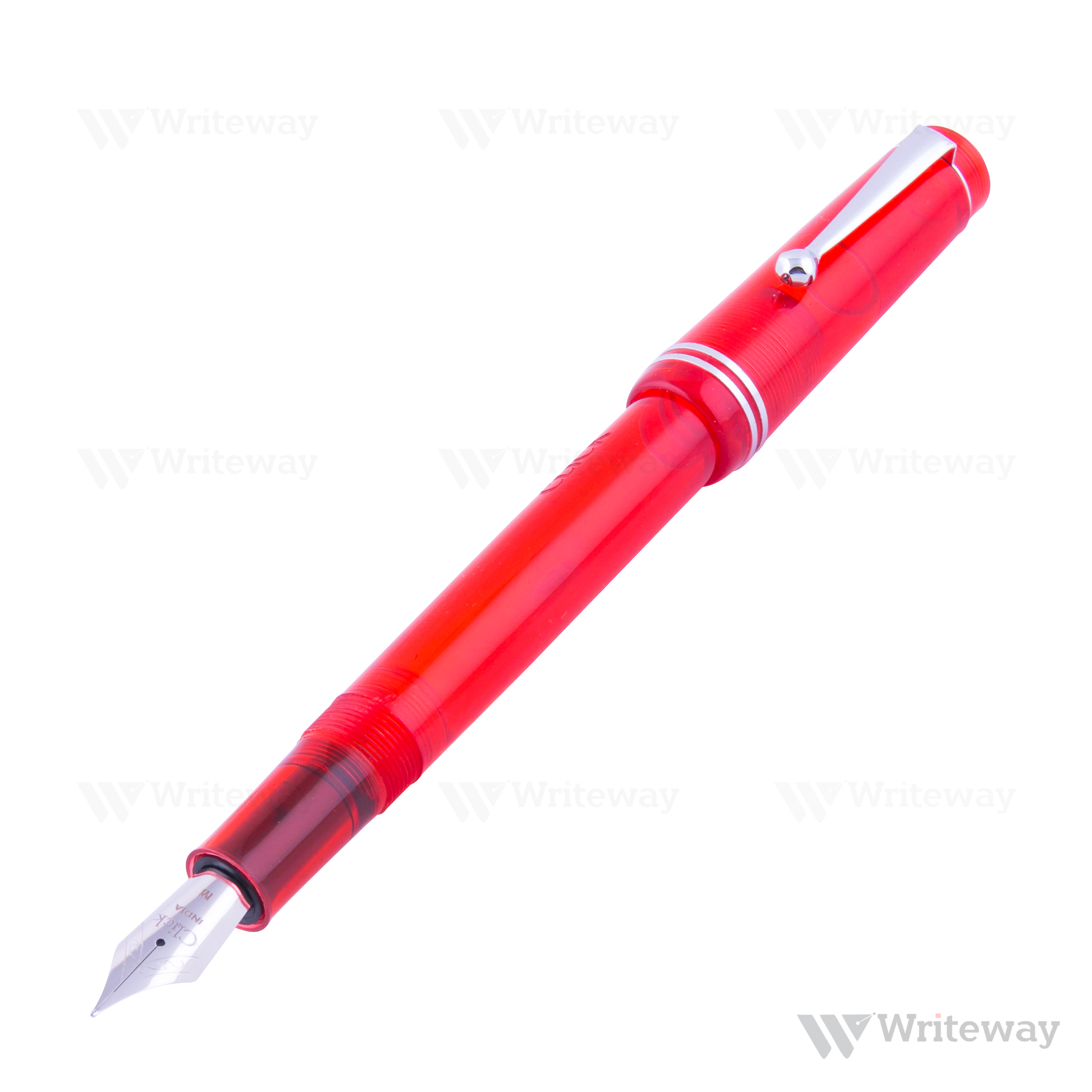 CLICK ARISTOCRAT FOUNTAIN PEN TRANSPARENT RED